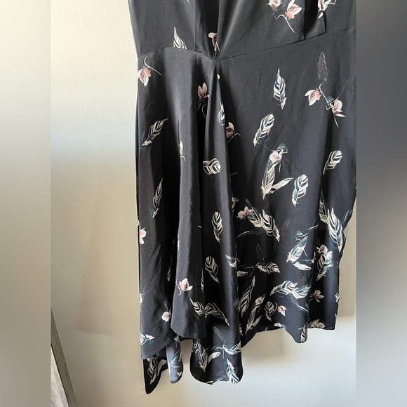 All Saints 100% SILK Black Floral Mini Vista Canna Dress - Size 2 - Picture 8 of 9